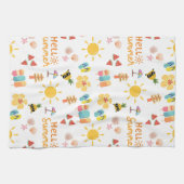 Niedlich Hallo Sommer Nahtloses Muster Geschirrtuch (Horizontal)