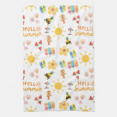 Niedlich Hallo Sommer Nahtloses Muster Geschirrtuch (Vertikal)