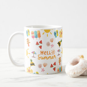 Niedlich Hallo Sommer Nahtloses Muster Kaffeetasse
