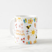 Niedlich Hallo Sommer Nahtloses Muster Kaffeetasse (Vorderseite Links)