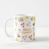 Niedlich Hallo Sommer Nahtloses Muster Kaffeetasse (Links)