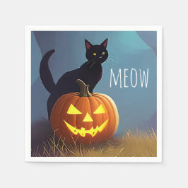 Niedlich, Halloween Black Cat, gotisch Geburtstag Serviette