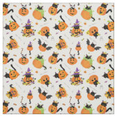 Niedlich Halloween Black Cat Pumpkin Stoff (Muster)