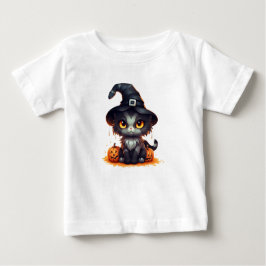 Niedlich Halloween Black Kitten Baby T-shirt