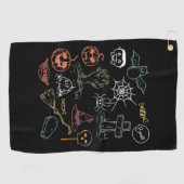 Niedlich Halloween Boo Pumpkin Golfhandtuch (Horizontal)