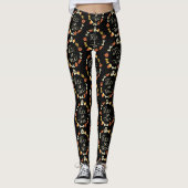 Niedlich Halloween Candy Doodle Wreath Leggings (Vorderseite)