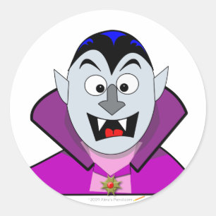 Niedlich Halloween Cartoon Vampire Runder Aufkleber