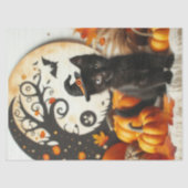 Niedlich Halloween Cat Moon Pumpkin Seidenpapier (Vorderseite)