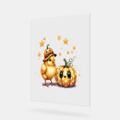 Niedlich Halloween Chick Pumpkin Acrylschild (Winkel)