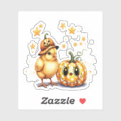Niedlich Halloween Chick Pumpkin Aufkleber (Blatt)