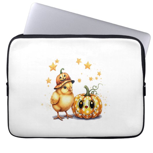 Niedlich Halloween Chick Pumpkin Laptopschutzhülle (Vorderseite)