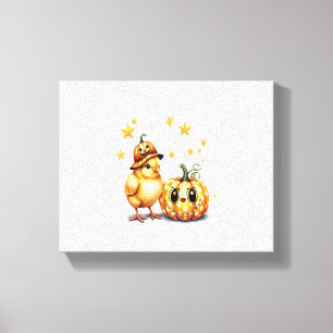 Niedlich Halloween Chick Pumpkin Leinwanddruck