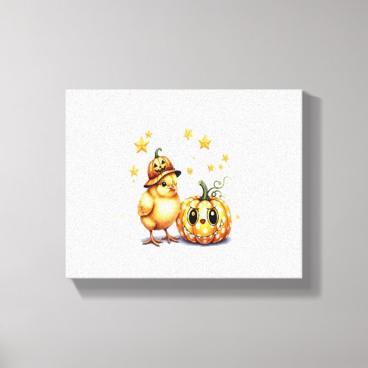 Niedlich Halloween Chick Pumpkin Leinwanddruck (Vorderseite)