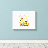 Niedlich Halloween Chick Pumpkin Leinwanddruck (Insitu (Holzboden))