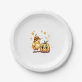 Niedlich Halloween Chick Pumpkin Pappteller (Vorderseite)