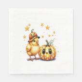Niedlich Halloween Chick Pumpkin Serviette (Vorderseite)