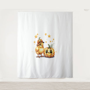 Niedlich Halloween Chick Pumpkin Wandteppich