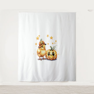 Niedlich Halloween Chick Pumpkin Wandteppich