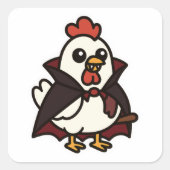 Niedlich Halloween Chicken Vampire Quadratischer Aufkleber (Vorderseite)