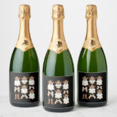 Niedlich Halloween Cowboy Ghost Schaumweinetikett (Flaschen)