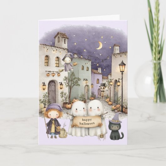 Niedlich Halloween Feiertagskarte (Vorderseite)