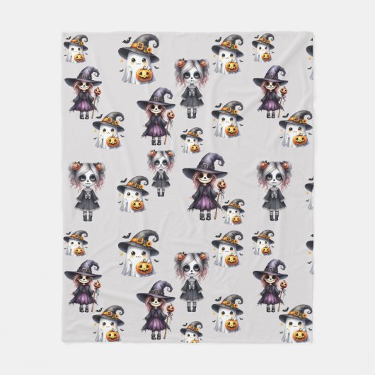Niedlich Halloween Fleecedecke (Vorderseite)