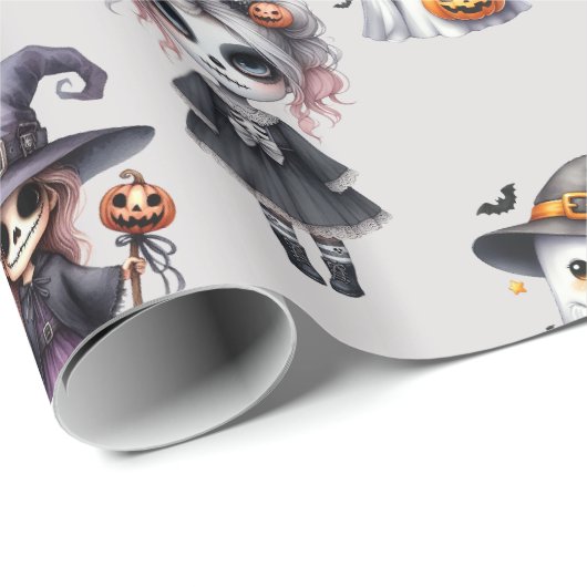 Niedlich Halloween Geschenkpapier (Rolleneckpunkt)