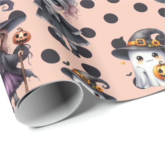 Niedlich Halloween Geschenkpapier (Rolleneckpunkt)