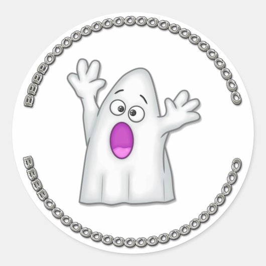 Niedlich Halloween Ghost Boo Runder Aufkleber (Vorderseite)