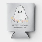 Niedlich Halloween Ghost Floral Dosenkühler (Vorderseite)