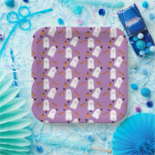 Niedlich Halloween Ghost Ghoul Orange Lila Confett Pappteller (Party)