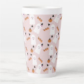 Niedlich Halloween Ghost Ghoul Orange Pink Confett Milchtasse (Vorderseite)