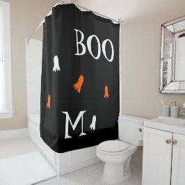 Niedlich Halloween Ghost Orange Black Personalisie Duschvorhang