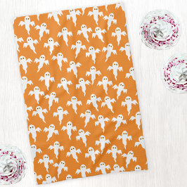 Niedlich Halloween Ghost Orange Geschirrtuch