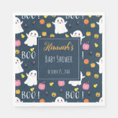 Niedlich Halloween Ghosts Dark Blue Paper Napkin Serviette (Vorderseite)