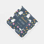 Niedlich Halloween Ghosts Dark Blue Paper Napkin Serviette (Ecke)