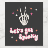 Niedlich Halloween Groovy Skeleton Weinetikett (Einzelnes Label)