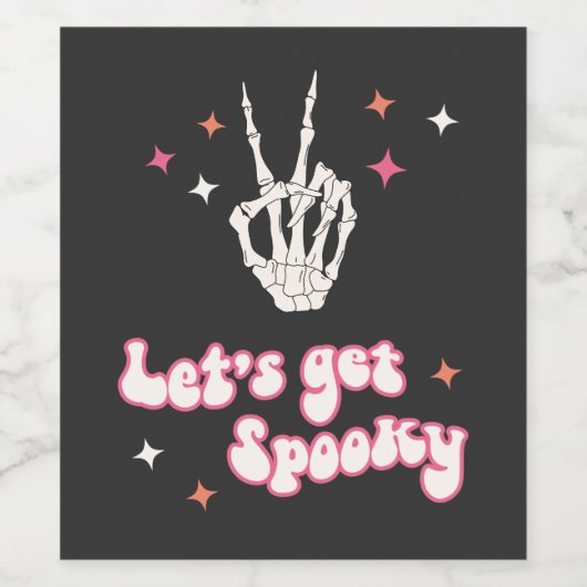 Niedlich Halloween Groovy Skeleton Weinetikett (Einzelnes Label)