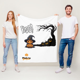 Niedlich Halloween Hexenkürbis   Spooky Boo Spuk Fleecedecke