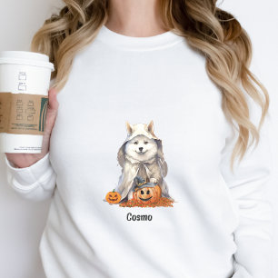 Niedlich Halloween Husky Dog Ghost Personalisiert Sweatshirt