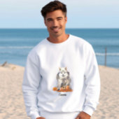 Niedlich Halloween Husky Dog Ghost Personalisiert Sweatshirt