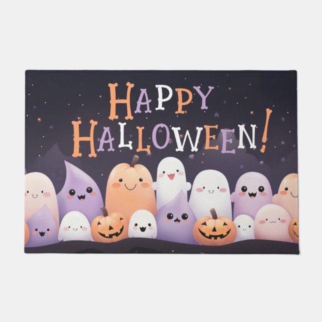 Niedlich Halloween Kawaii Ghost Fußmatte (Vorderseite)