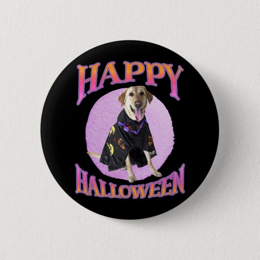 Niedlich Halloween Labrador Button (Vorderseite)