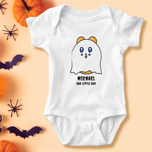 Niedlich Halloween Little Boo Ghost Personalisiert Baby Strampler