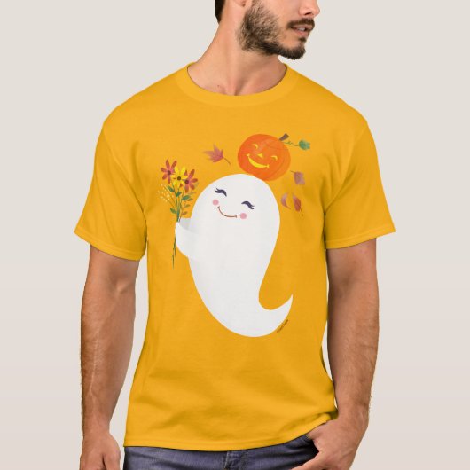 Niedlich Halloween Little Boo Ghost T-Shirt (Vorderseite)