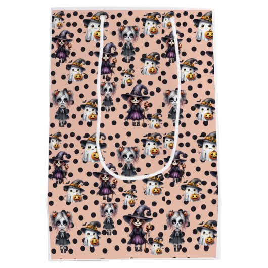 Niedlich Halloween Mittlere Geschenktüte (Rückseite)