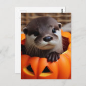 Niedlich Halloween Otter Postkarte (Vorne/Hinten)