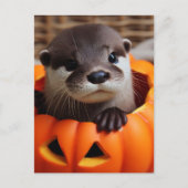 Niedlich Halloween Otter Postkarte (Vorderseite)