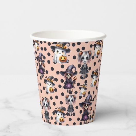 Niedlich Halloween Pappbecher (Rückseite)