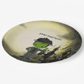 Niedlich Halloween-Party Frankenstein Pappteller (Schrägansicht)